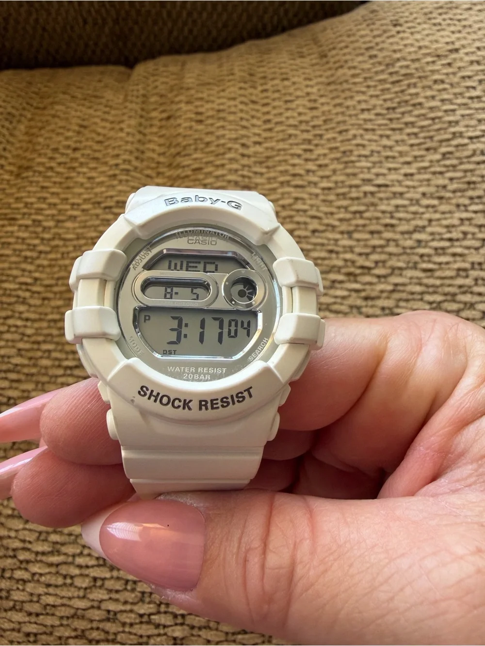 Casio Baby-G Women's Digital Watch in Cream, Off-White color